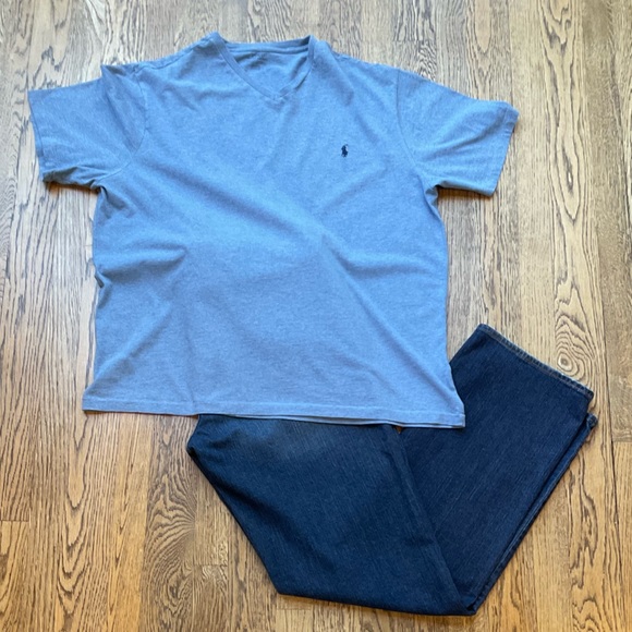 Polo Ralph Lauren Light Blue V-Neck T-Shirt - Picture 2 of 9